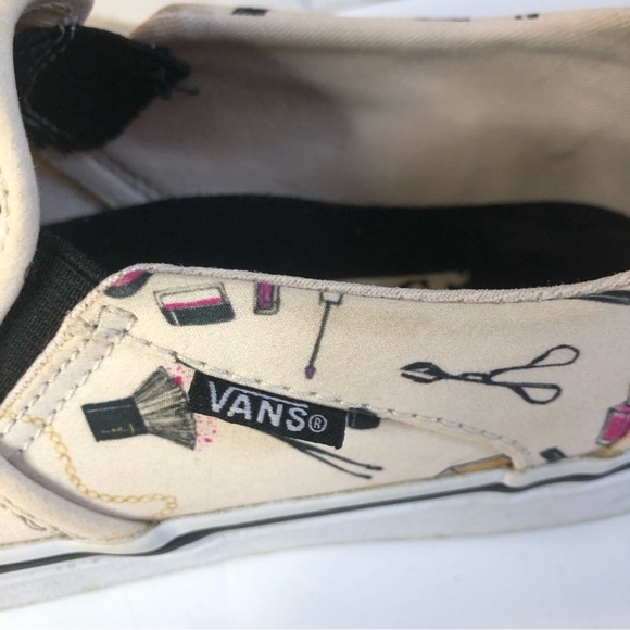 Vans Asher makeup cream coloured slip on woman’s shoes size 6 - Picture 5 of 16